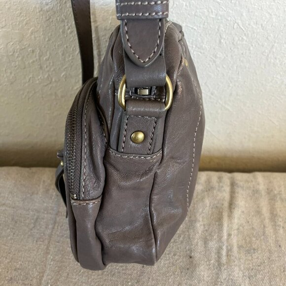 Fossil Bohemian Hippie Brown Leather Morgan Travel Crossbody - Picture 6 of 12